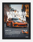 Porsche 911 GT3RS Orange wall art - SKANDINAVER