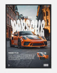 Porsche 911 GT3RS Orange wall art - SKANDINAVER