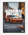 Porsche 911 GT3RS Orange wall art - SKANDINAVER