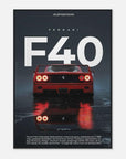 ferrari - f40 - legend - iconic - red - supercar - poster - SKANDINAVER