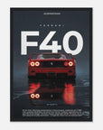 ferrari - f40 - legend - iconic - red - supercar - poster - SKANDINAVER