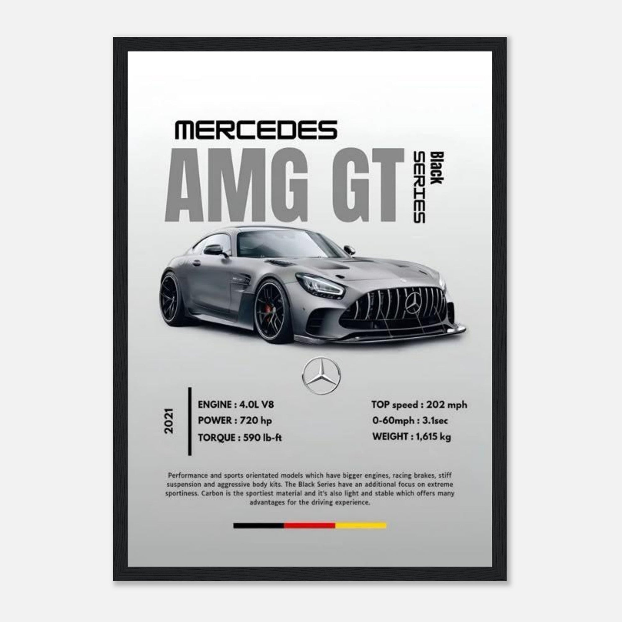 mercedes amg gt black series inspired art print - SKANDINAVER