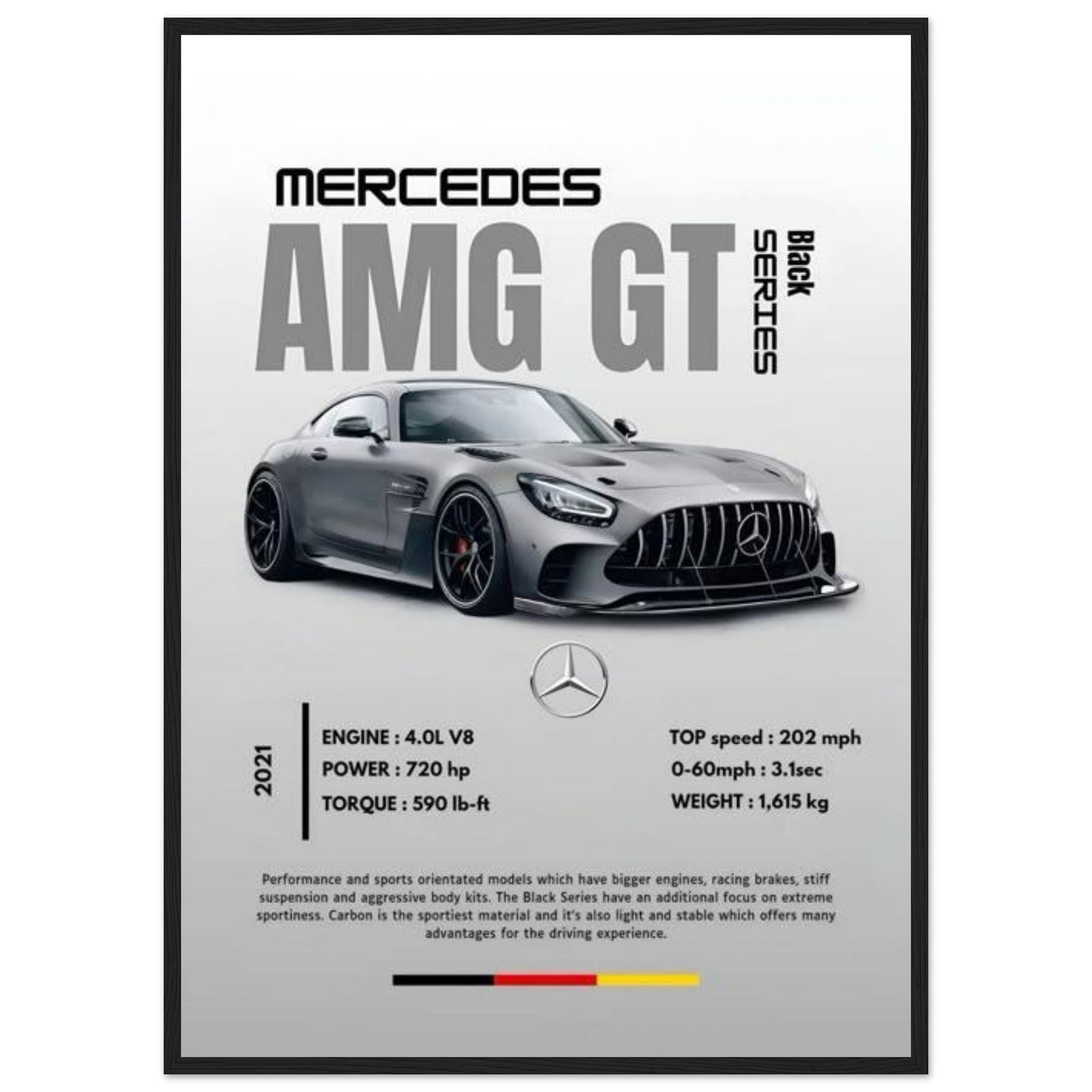 mercedes amg gt black series inspired art print - SKANDINAVER