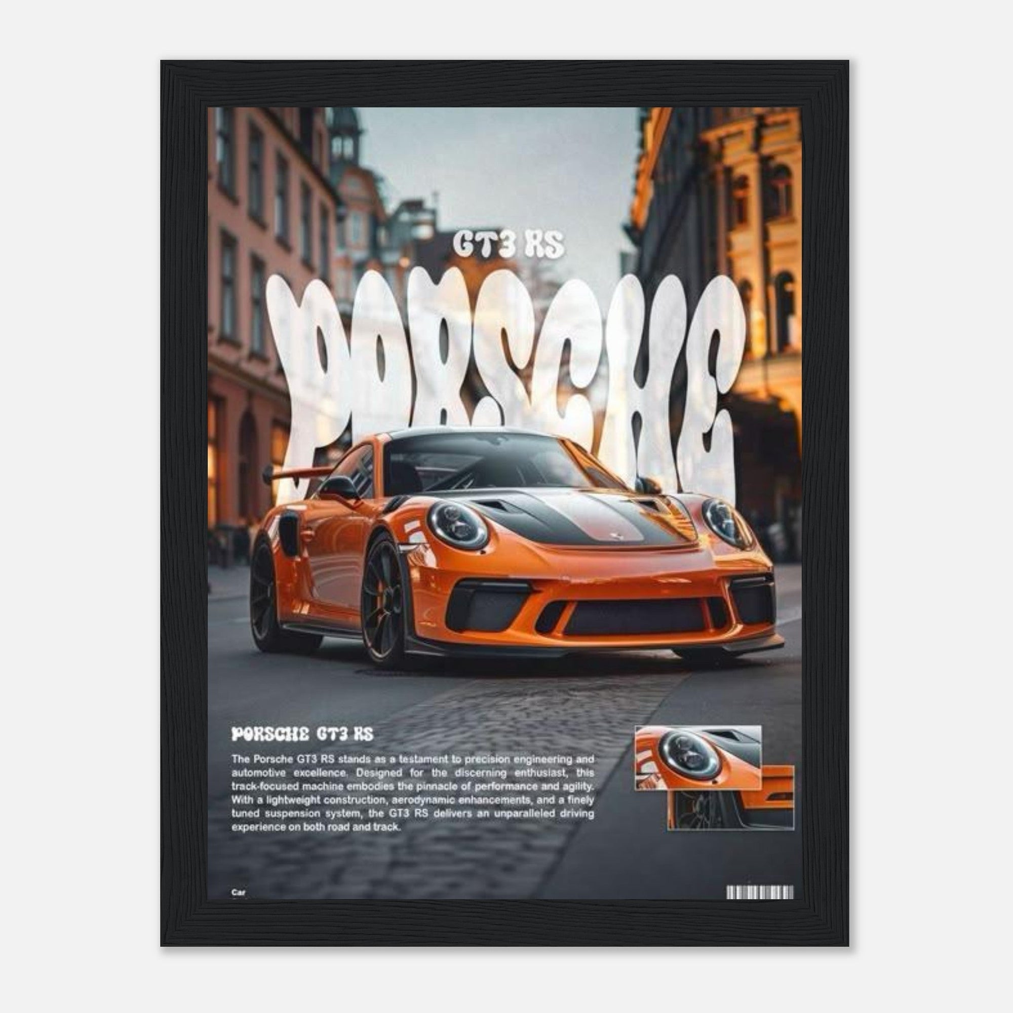 Porsche 911 GT3RS Orange wall art - SKANDINAVER