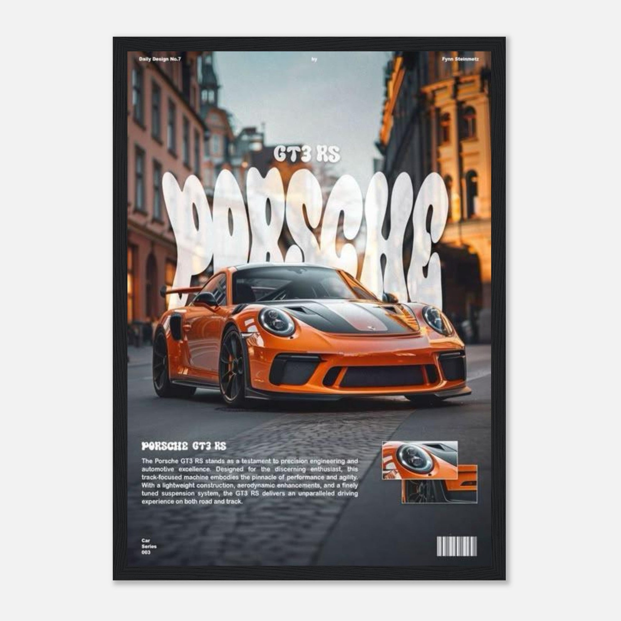Porsche 911 GT3RS Orange wall art - SKANDINAVER